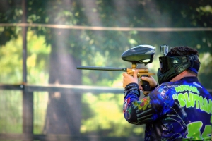 Player wearing a paintball jersey